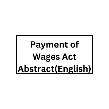 Payment of Wages Act Abstract (English)