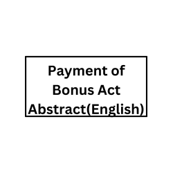 Payment of Bonus Act Abstract (English)