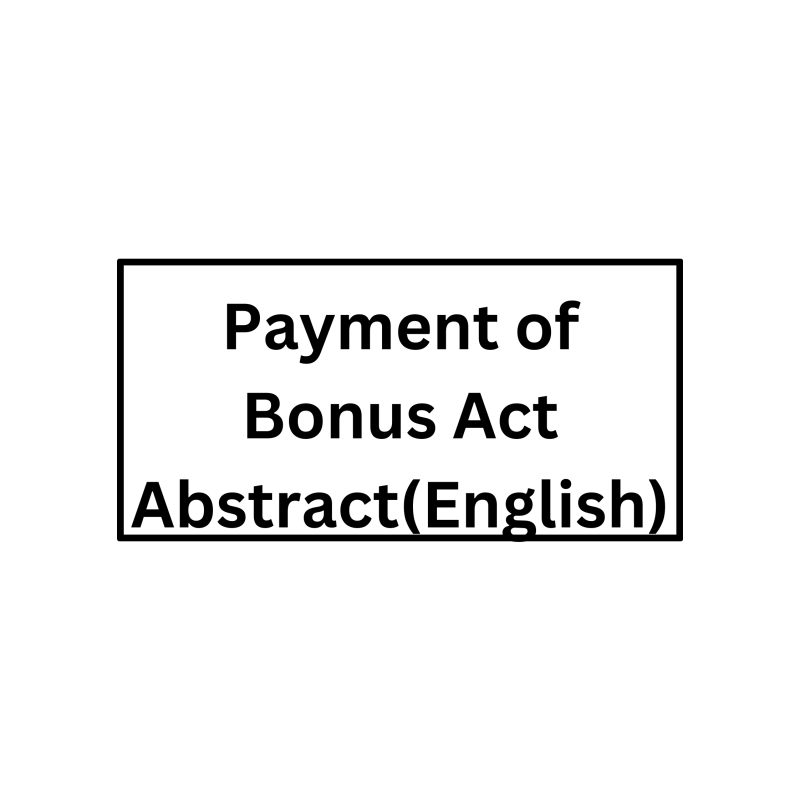 Payment of Bonus Act Abstract (English)