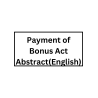 Payment of Bonus Act Abstract (English)