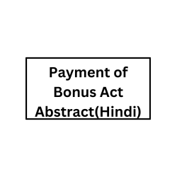 Payment of Bonus Act Abstract(Hindi)