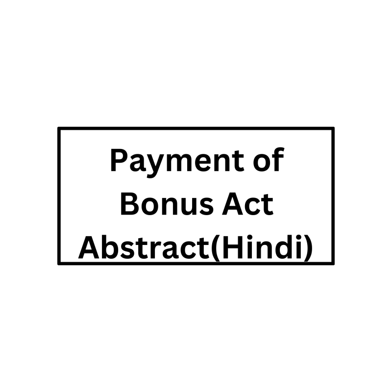 Payment of Bonus Act Abstract(Hindi)