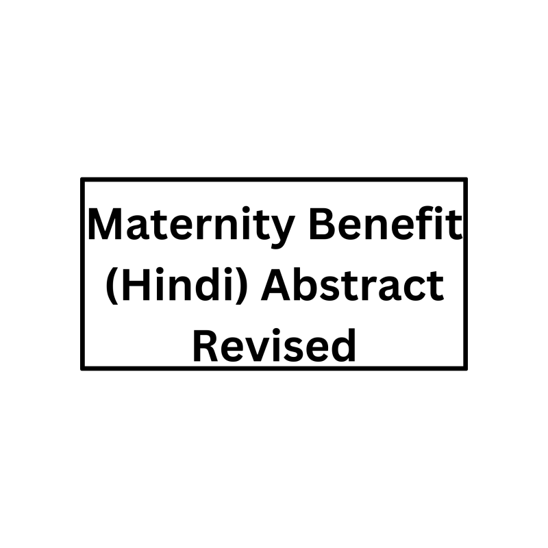 Maternity Benefit (Hindi) Abstract Revised