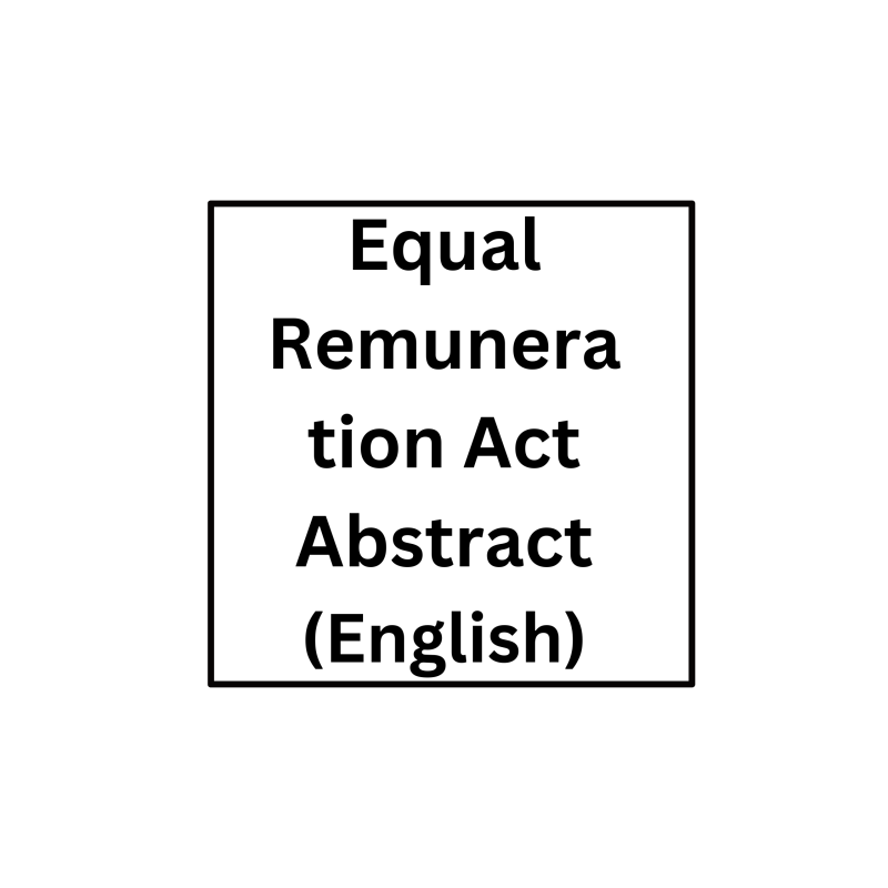 Equal Remuneration Act Abstract(English)